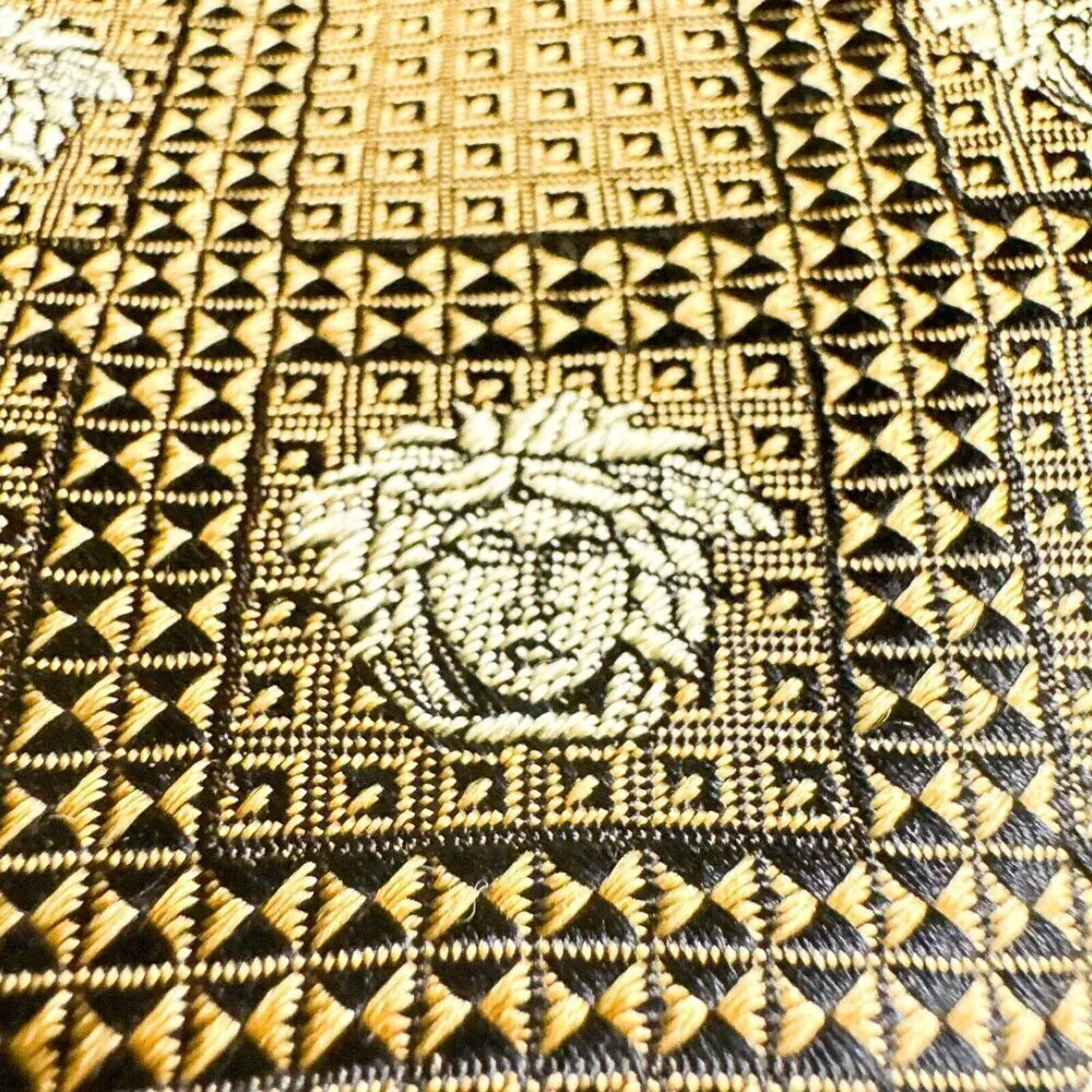 Gianni Versace Medusa Face Geometric Print Men's Tie
